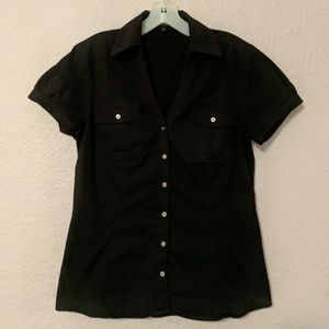 Express Black Button Down Top